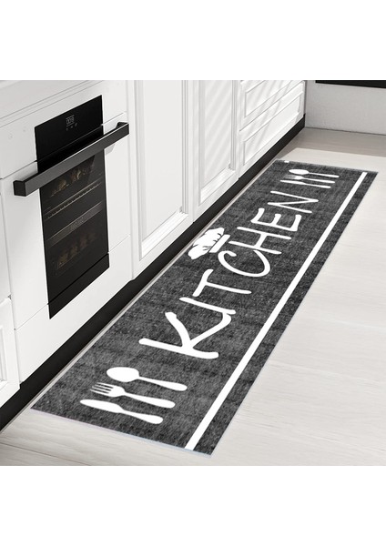 Dijital Baskı Yıkanabilir Kaymaz Taban Mutfak Halısı