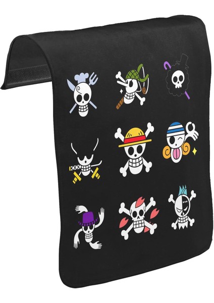 T-Shirt T-Shirt One Piece - Character Flags Unisex Siyah Tak-Çıkar Postacı Çanta Kapağı CK-275