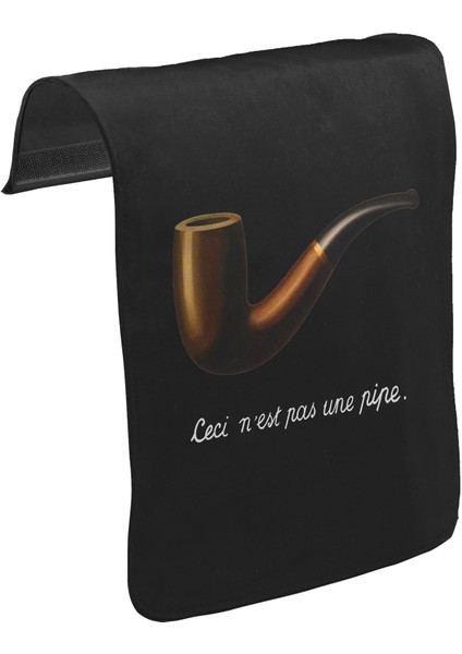 T-Shirt T-Shirt C'est Ne Pas Une Pipe Unisex Siyah Tak-Çıkar Postacı Çanta Kapağı CK-312