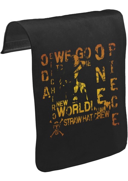 T-Shirt T-Shirt One Piece - Straw Hat Unisex Siyah Tak-Çıkar Postacı Çanta Kapağı CK-367