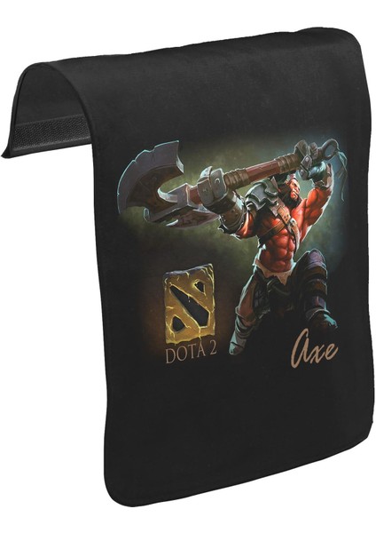 T-Shirt T-Shirt Dota 2 - Axe Unisex Siyah Tak-Çıkar Postacı Çanta Kapağı CK-453