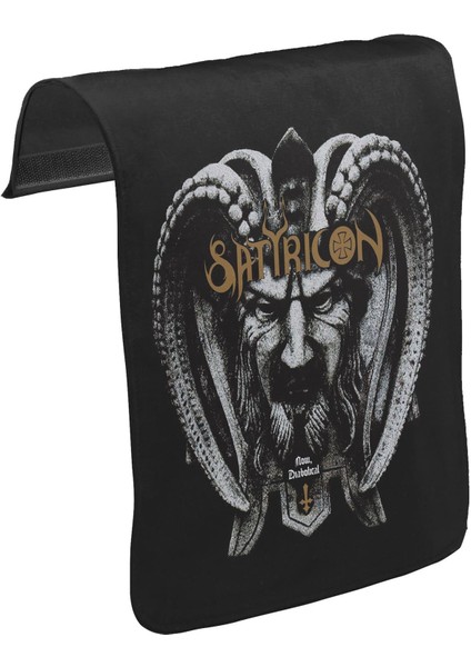 T-Shirt T-Shirt Satyricon Unisex Siyah Tak-Çıkar Postacı Çanta Kapağı CK-655