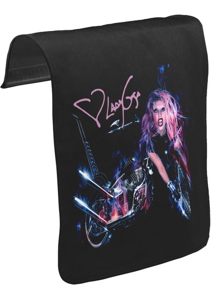 T-Shirt T-Shirt Lady Gaga - Motorcycle Unisex Siyah Tak-Çıkar Postacı Çanta Kapağı CK-394