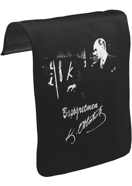 T-Shirt T-Shirt Başöğretmen Atatürk - Öğretmenler Günü Unisex Siyah Tak-Çıkar Postacı Çanta Kapağı CK-706