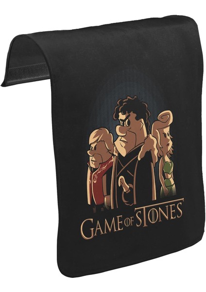 T-Shirt T-Shirt Game Of Stones Unisex Siyah Tak-Çıkar Postacı Çanta Kapağı CK-433
