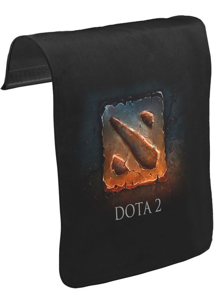 T-Shirt T-Shirt Dota 2 - Logo1 Unisex Siyah Tak-Çıkar Postacı Çanta Kapağı CK-456