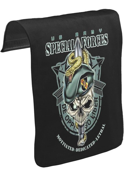 T-Shirt T-Shirt Us Army - Special Forces Unisex Siyah Tak-Çıkar Postacı Çanta Kapağı CK-931