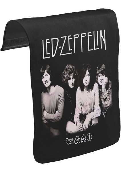 T-Shirt T-Shirt LED Zeppelin - Grup Unisex Siyah Tak-Çıkar Postacı Çanta Kapağı CK-982