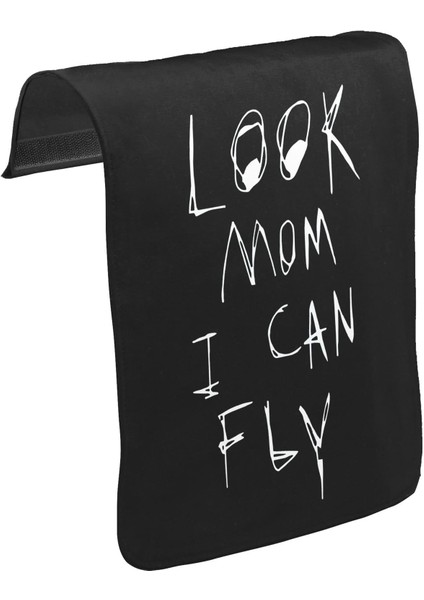 T-Shirt T-Shirt Travis Scott - Look Mom I Can Fly Unisex Siyah Tak-Çıkar Postacı Çanta Kapağı CK-1612