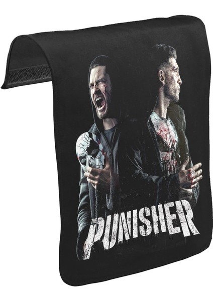 T-Shirt T-Shirt Punisher - Fight Unisex Siyah Tak-Çıkar Postacı Çanta Kapağı CK-1643