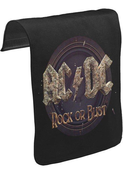 T-Shirt T-Shirt Ac Dc - Rock Or Bust Unisex Siyah Tak-Çıkar Postacı Çanta Kapağı CK-924