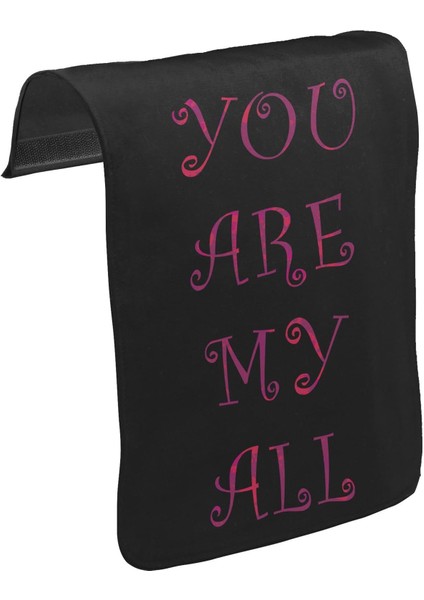 T-Shirt T-Shirt Aşk - You Are My All Unisex Siyah Tak-Çıkar Postacı Çanta Kapağı CK-568
