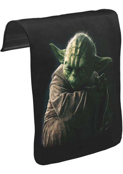 T-Shirt T-Shirt Star Wars - Yoda Iıı Unisex Siyah Tak-Çıkar Postacı Çanta Kapağı CK-1015