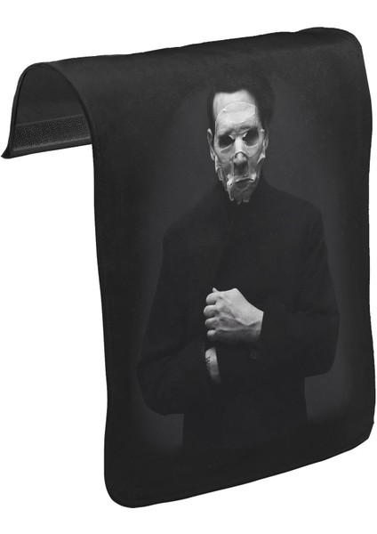 T-Shirt T-Shirt Marilyn Manson - Pale Unisex Siyah Tak-Çıkar Postacı Çanta Kapağı CK-956
