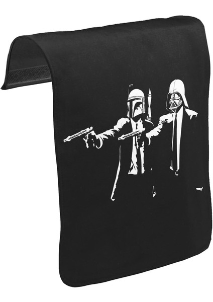 T-Shirt T-Shirt Star Wars & Pulp Fiction Unisex Siyah Tak-Çıkar Postacı Çanta Kapağı CK-572