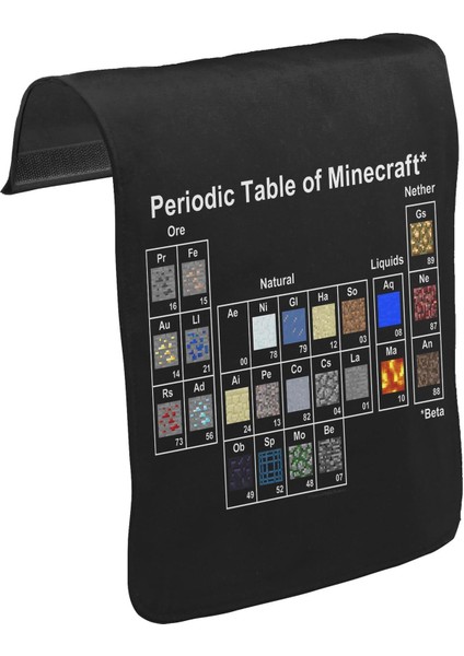 T-Shirt T-Shirt Minecraft - Periodic Table Unisex Siyah Tak-Çıkar Postacı Çanta Kapağı CK-536