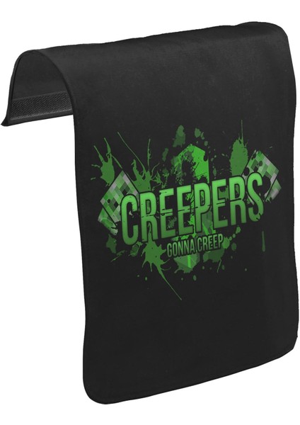 T-Shirt T-Shirt Minecraft - Creepers Unisex Siyah Tak-Çıkar Postacı Çanta Kapağı CK-537