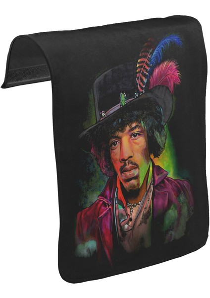 T-Shirt T-Shirt Jimi Hendrix Unisex Siyah Tak-Çıkar Postacı Çanta Kapağı CK-588