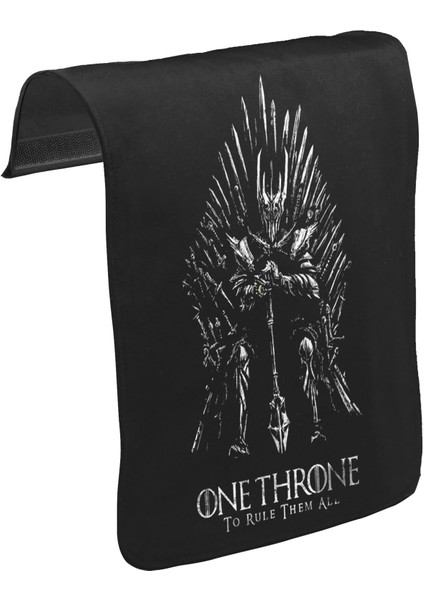 T-Shirt T-Shirt One Throne - Rule Them All Unisex Siyah Tak-Çıkar Postacı Çanta Kapağı CK-1061