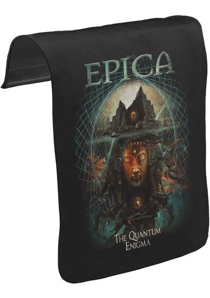 T-Shirt T-Shirt Epica - The Quantum Enigma Unisex Siyah Tak-Çıkar Postacı Çanta Kapağı CK-693