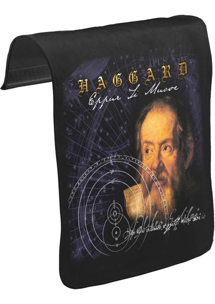 T-Shirt T-Shirt Haggard - Eppur Si Muove Unisex Siyah Tak-Çıkar Postacı Çanta Kapağı CK-1035