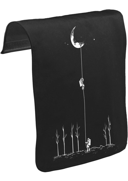 T-Shirt T-Shirt Space - Bond Unisex Siyah Tak-Çıkar Postacı Çanta Kapağı CK-1392