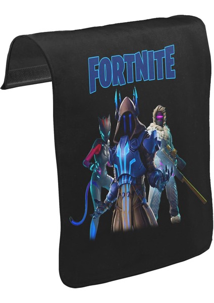 T-Shirt T-Shirt Fortnite - Ice King Unisex Siyah Tak-Çıkar Postacı Çanta Kapağı CK-1411