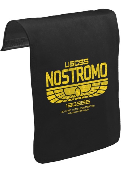 T-Shirt T-Shirt Alien - Nostromo Unisex Siyah Tak-Çıkar Postacı Çanta Kapağı CK-1082