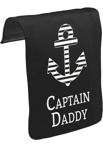 T-Shirt T-Shirt Captain Daddy Iı Unisex Siyah Tak-Çıkar Postacı Çanta Kapağı CK-1512