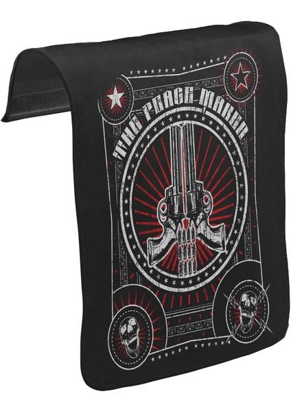 T-Shirt T-Shirt Peace And War Unisex Siyah Tak-Çıkar Postacı Çanta Kapağı CK-137