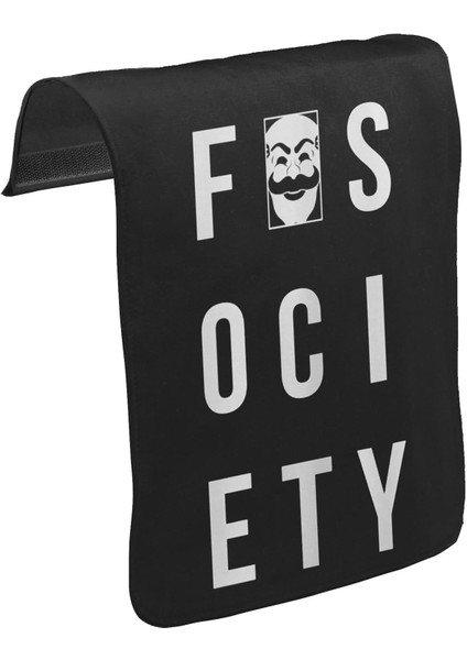 T-Shirt T-Shirt Mr.robot - Fsociety Logo Unisex Siyah Tak-Çıkar Postacı Çanta Kapağı CK-157