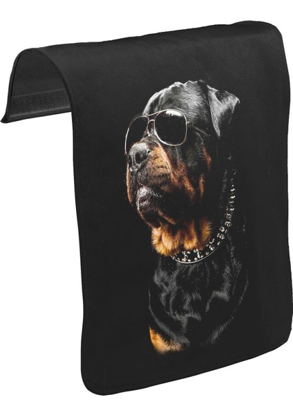 T-Shirt T-Shirt Rottweiler - Cool Unisex Siyah Tak-Çıkar Postacı Çanta Kapağı CK-1699