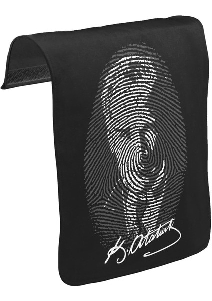 T-Shirt T-Shirt Dna'mızda Var - Atatürk Unisex Siyah Tak-Çıkar Postacı Çanta Kapağı CK-1155