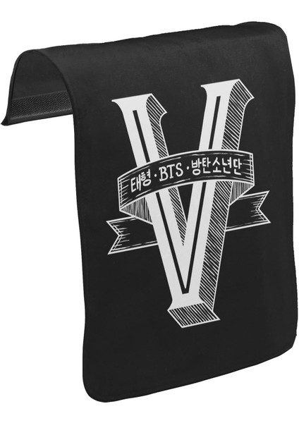 T-Shirt T-Shirt Bts - V Unisex Siyah Tak-Çıkar Postacı Çanta Kapağı CK-1128