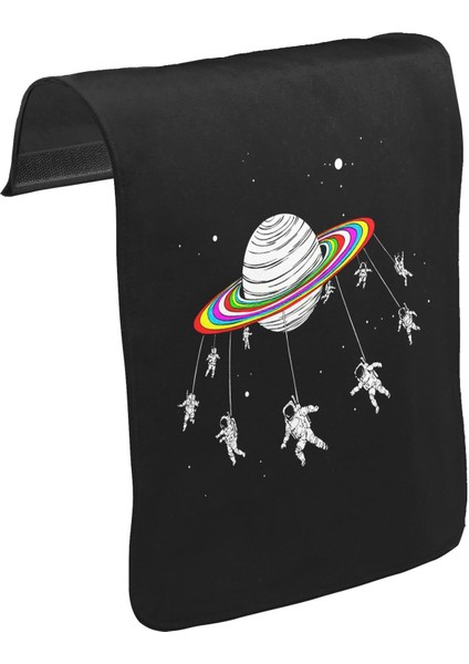 T-Shirt T-Shirt Swing Astronot Unisex Siyah Tak-Çıkar Postacı Çanta Kapağı CK-1225