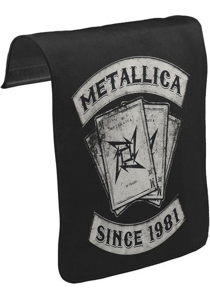 T-Shirt T-Shirt Metallica - Since 1981 Unisex Siyah Tak-Çıkar Postacı Çanta Kapağı CK-1217