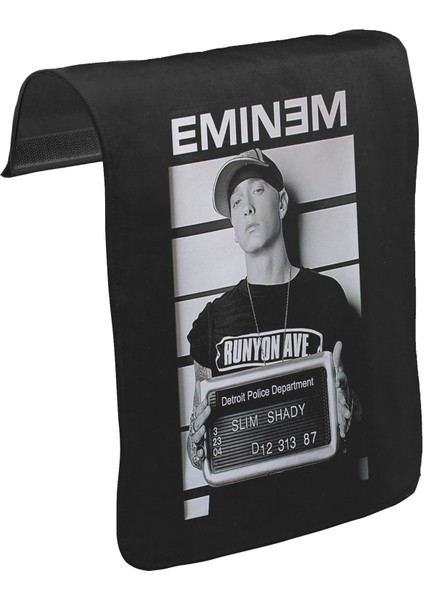 Lord T-Shirt T-Shirt T-Shirt Eminem - Detroit Unisex Siyah Tak-Çıkar Postacı Çanta Kapağı CK-1283