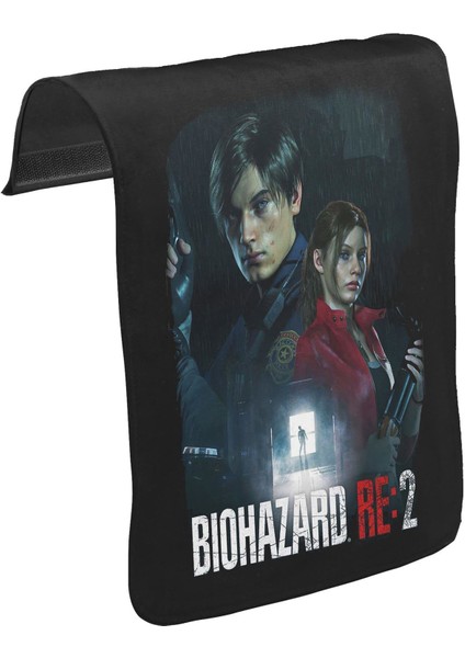 T-Shirt T-Shirt Resident Evil - Biohazard Unisex Siyah Tak-Çıkar Postacı Çanta Kapağı CK-1351