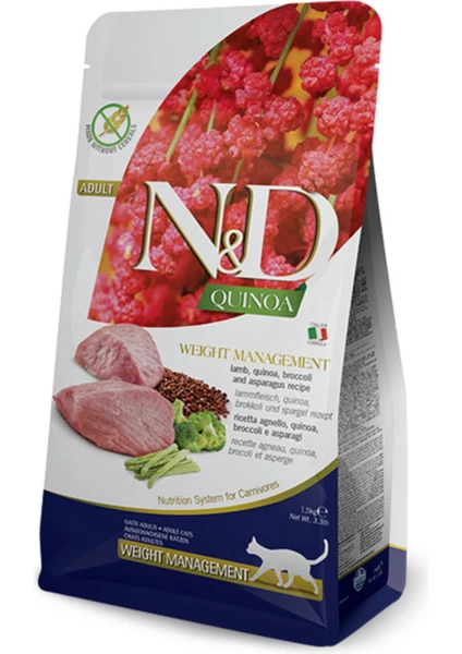 ND Quinoa Weight Management Light Kuzu Etli Kedi Maması 1,5 kg