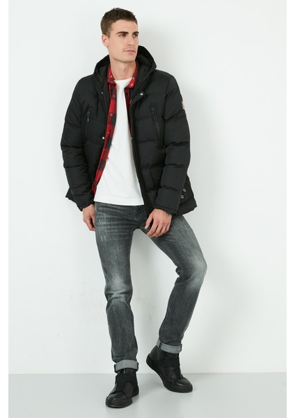 Slim Fit Kapüşonlu Cepli % 100 Pamuk Mont Erkek Mont 5712069 modelleri