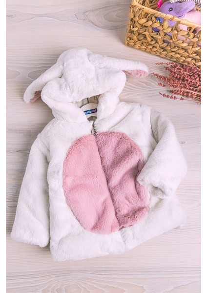 Tavşan Kulaklı Welsoft Peluş Kız Çocuk Mont