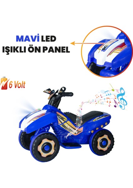 Ujtoys Uzaktan Kumandalı Akülü Atv 6V Ranger-Siyah