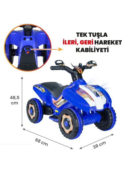 Ujtoys Uzaktan Kumandalı Akülü Atv 6V Ranger-Siyah