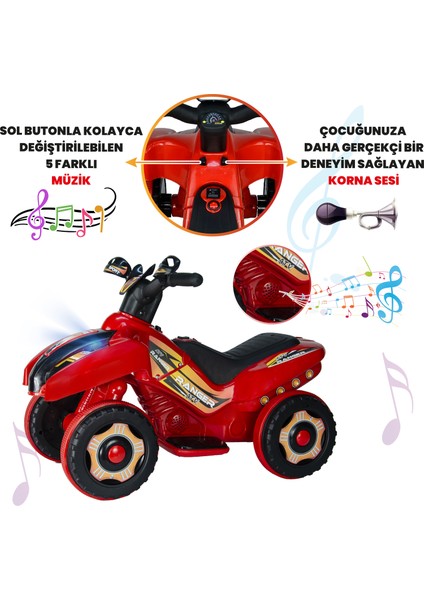Ujtoys Uzaktan Kumandalı Akülü Atv 6V Ranger-Kırmızı