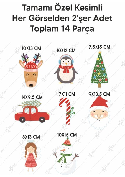 Yılbaşı Özel Figürler Çocuk Bebek Odası Sticker Seti modelleri