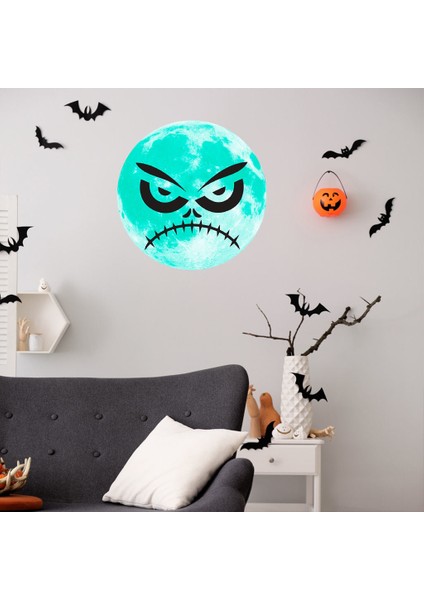 F Fityle 30 cm Aydınlık Duvar Sticker Parlayan Çocuk Odası Cadılar Bayramı Çıkartmaları Duvar Resimleri Parti Yüzgeç 1 (Yurt Dışından)