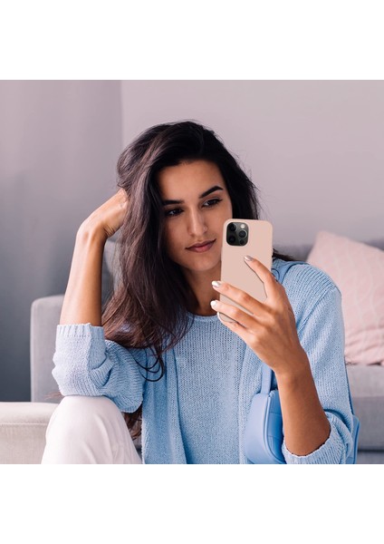 Apple iPhone 13 Pro Kılıf Klasik Mat Renkli Yumuşak Premier Silikon Altın