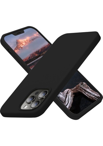 Apple iPhone 13 Pro Max Kılıf Klasik Mat Renkli Yumuşak Premier Silikon Siyah
