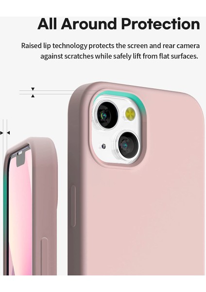 Apple iPhone 13 Kılıf Lansman Içi Kadife Soft Yumuşak Dokulu Liquid Silikon Koyu Mor