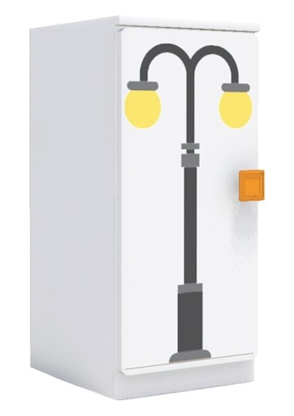 Tek Kapaklı Çocuk Odası Anaokulu Kreş Dolap Şehir Temalı fiyatları